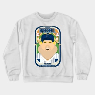 Baseball Blue Pinstripes - Rhubarb Pitchbatter - Sven version Crewneck Sweatshirt